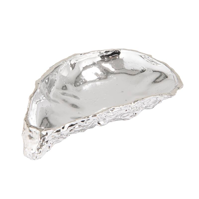 Decorative Cast Metal Dish - 5.88"L x 3.88"W x 1.13"H - Chrome