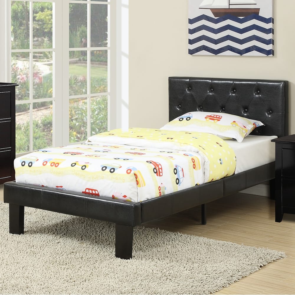Faux Leather Upholstered Full Size Bed