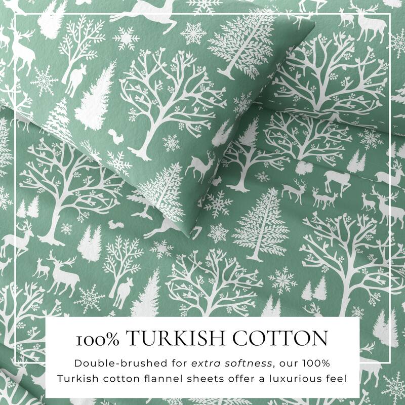 Linery & Co. Winter Turkish Cotton Double-Brushed Flannel Bed Sheet Set