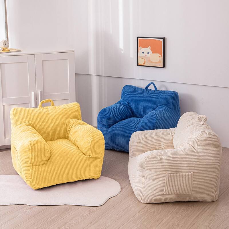 Kids Bean Bag Chair,Sherpa Bean Bag Sofa Couch with Decorative Edges