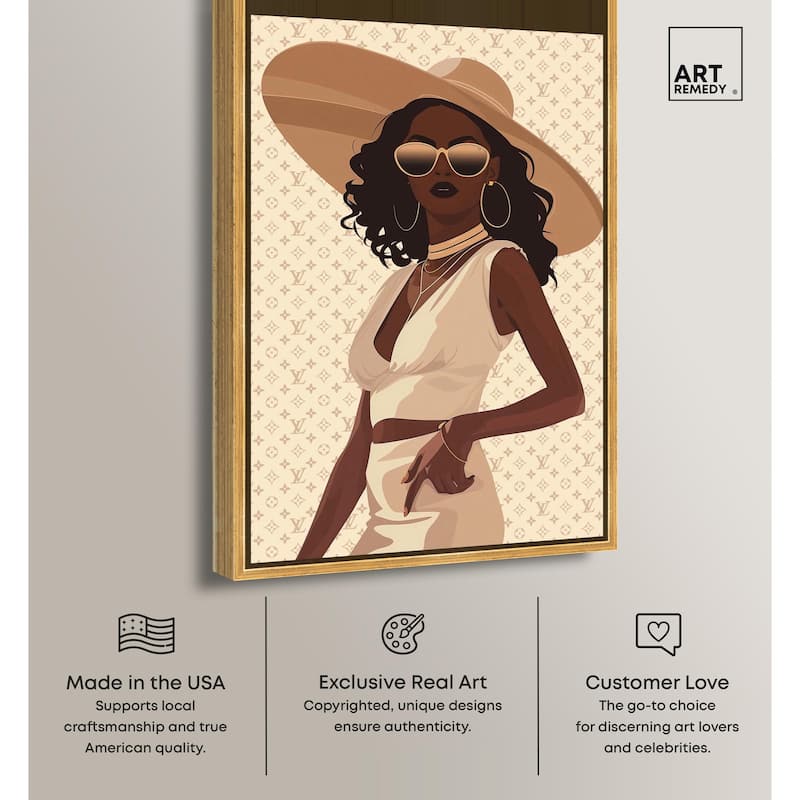Stylish Gal in Tans Canvas by Art Remedy