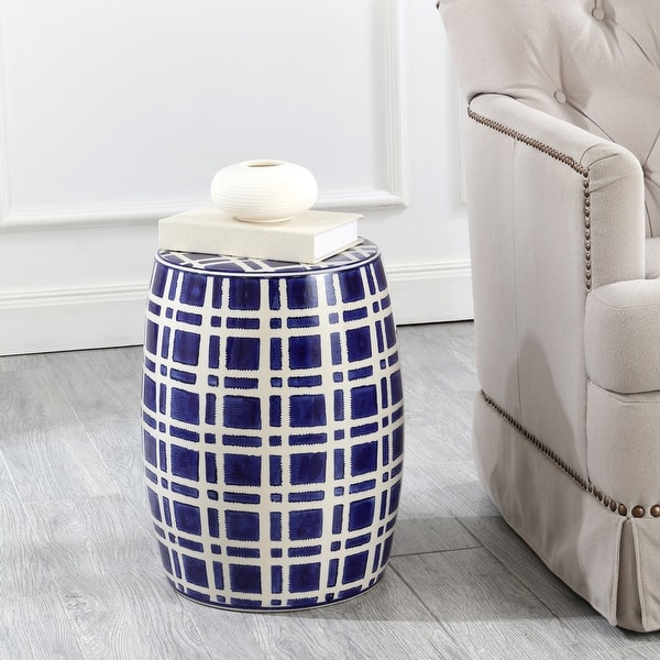 Safavieh Home Collection Bayon White Ceramic Decorative Garden Stool