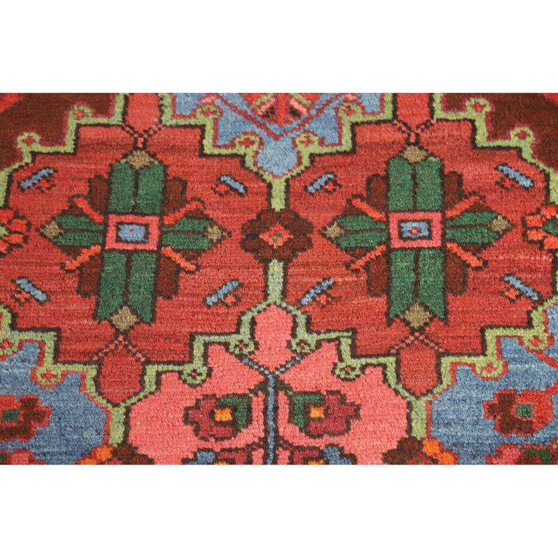 Hand Knotted Oriental 100% Wool Carpet Traditional Geometric Multi-Colored Bakhtiari Runner Rug - 9' 8'' X 3' 5''