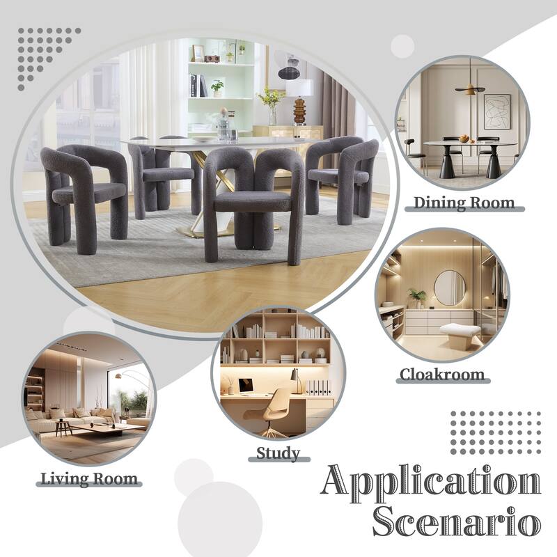 Contemporary Velvet Fabric Upholstered Accent/Dining Chair /Barrel Side Chairs Kitchen Armchair for Living Room set of 2