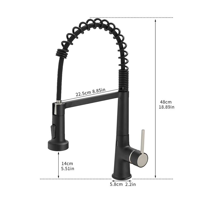 Single Handle Spring Touchless Pull Down Kitchen Faucet