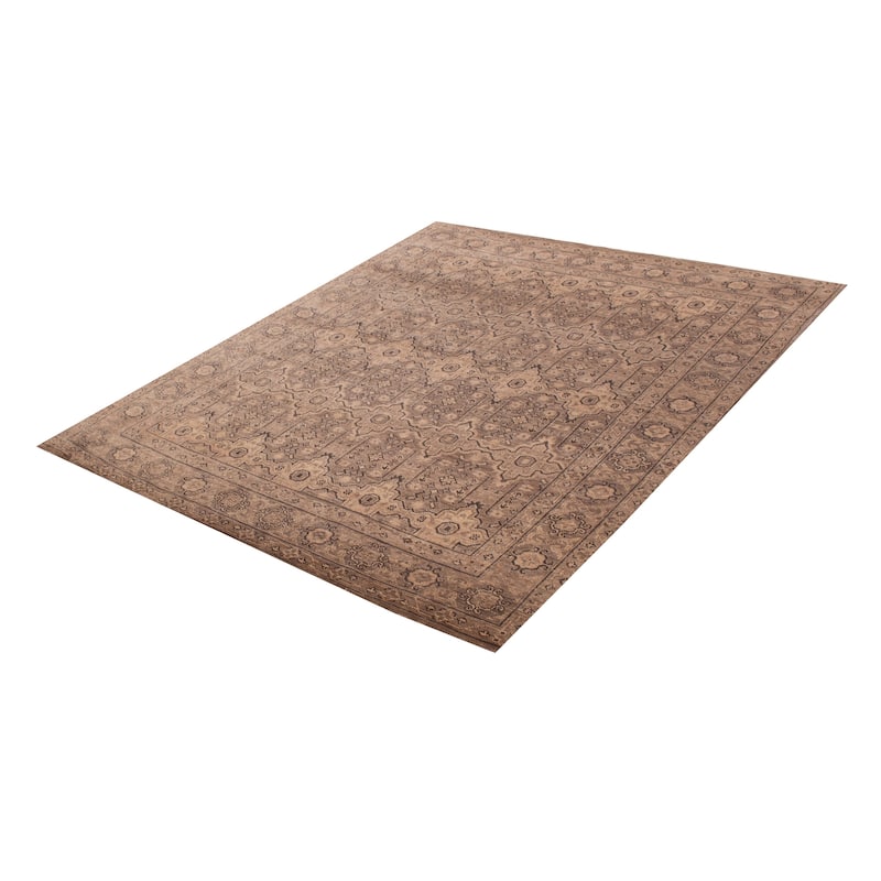 ECARPETGALLERY Hand-knotted Mystique Taupe Wool Rug - 8'3 x 9'10
