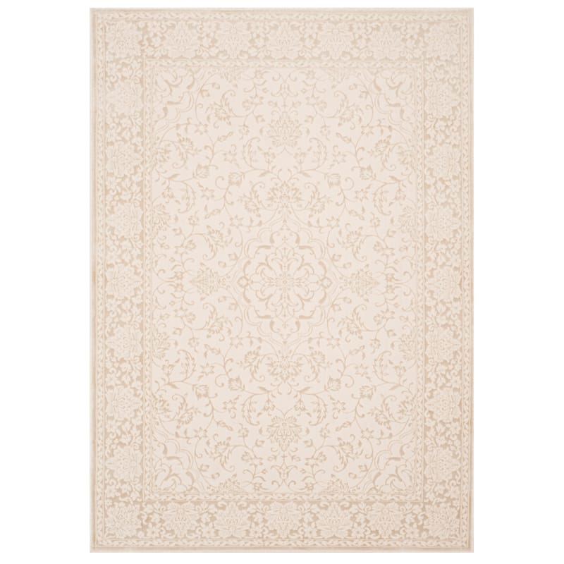 SAFAVIEH Noble Octavie Modern Oriental Polyester Rug - 4' x 5'7" - Light Beige/Cream