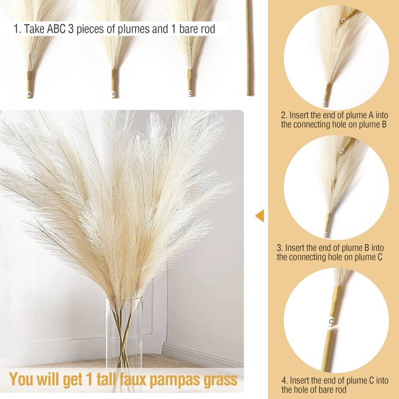 Extra Large Faux Pampas Grass Decor