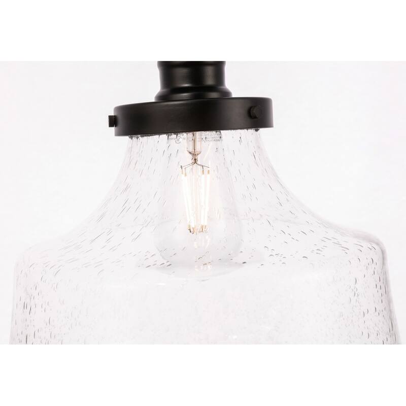 Nyle 1-Light Clear Bubble Glass Flush Mount