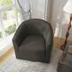 Modern Swivel Barrel Chair with Nailhead Trim