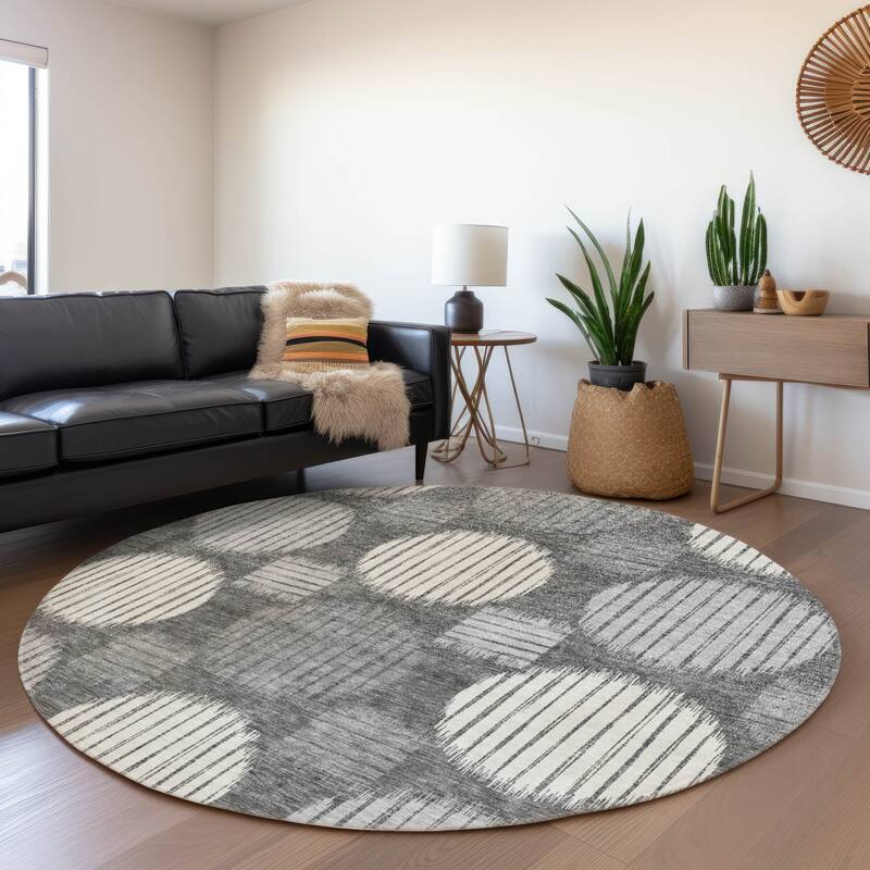 Premium Washable Super Soft Modern Pop Mayfield Rug - Charcoal - 8' x 8'