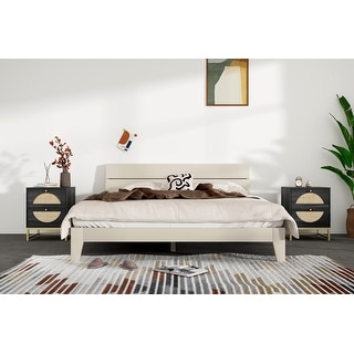 Set of 2, 2 Drawer side table, Display Rack for Bedroom, Nightstand ...