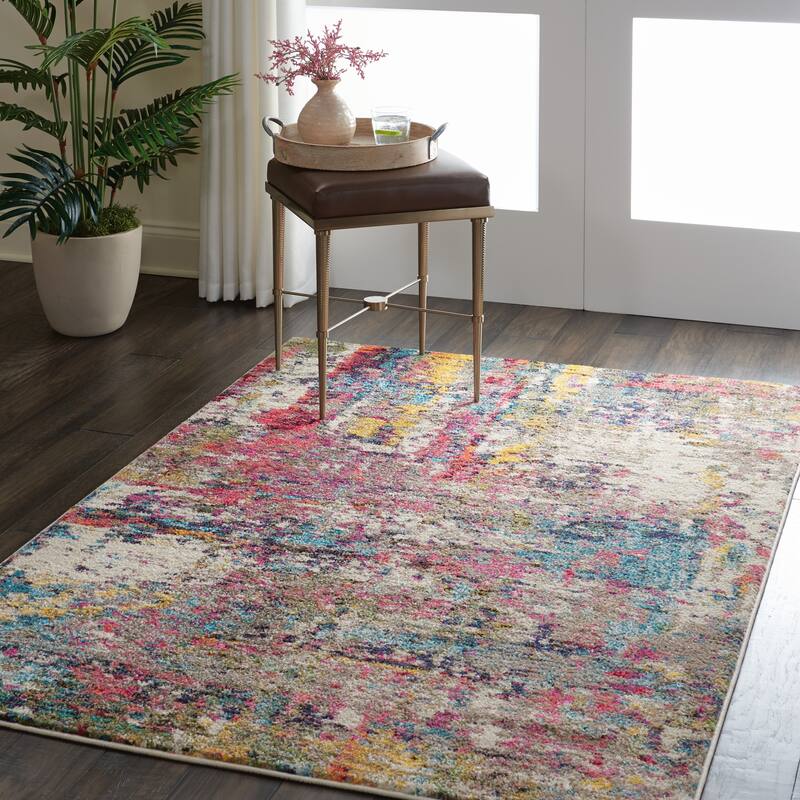 Nourison Celestial Abstract Bohemian Area Rug - 3'11" x 5'11" - Orange/Multi - Runner/Rectangle