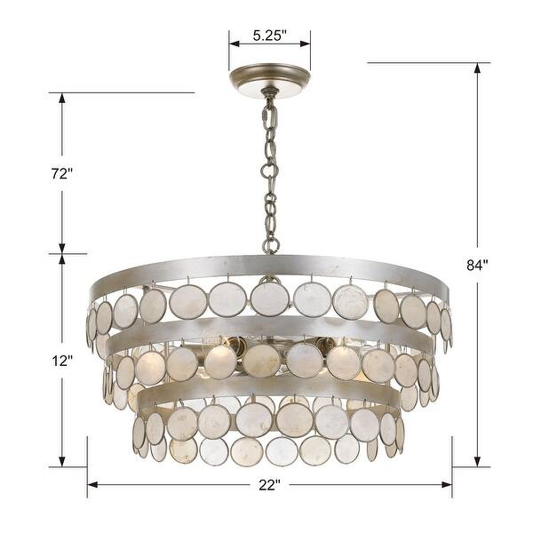 Crystorama Lighting Group Coco 6 Light 22" Wide Chandelier with Draped