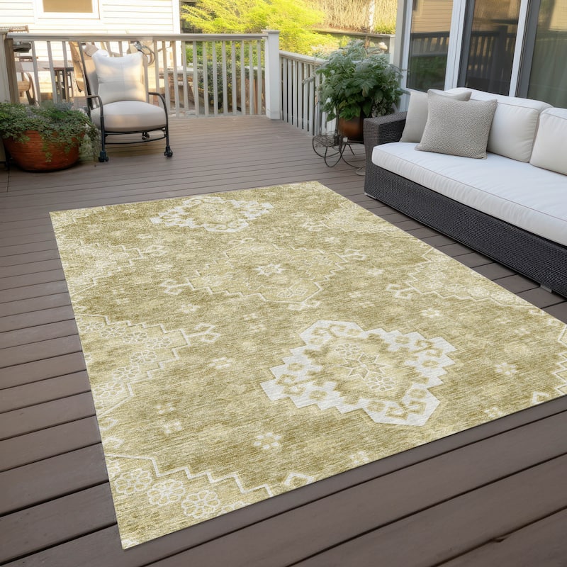 Machine Washable Indoor/ Outdoor Chantille Traditional Boho Rug