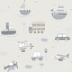 preview thumbnail 4 of 4, Galerie Wallcoverings Tiny Tots 2 Transportation Non-woven Matte Wallpaper Roll 33 feet x 21 inches - Greige/Tan