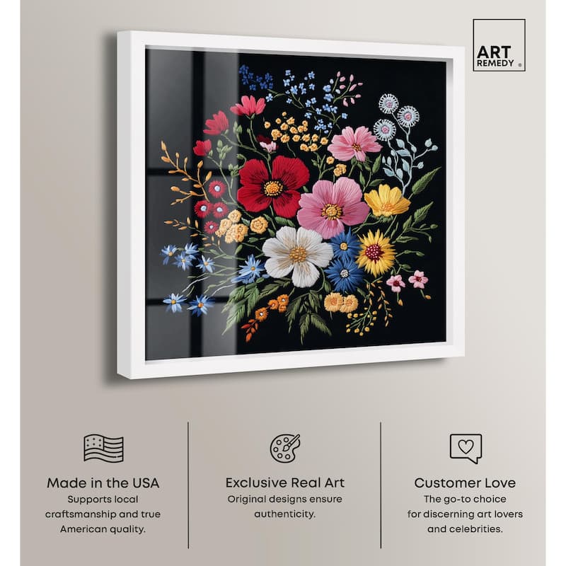 Midnight Wildflower Weave Shadowbox by Art Remedy