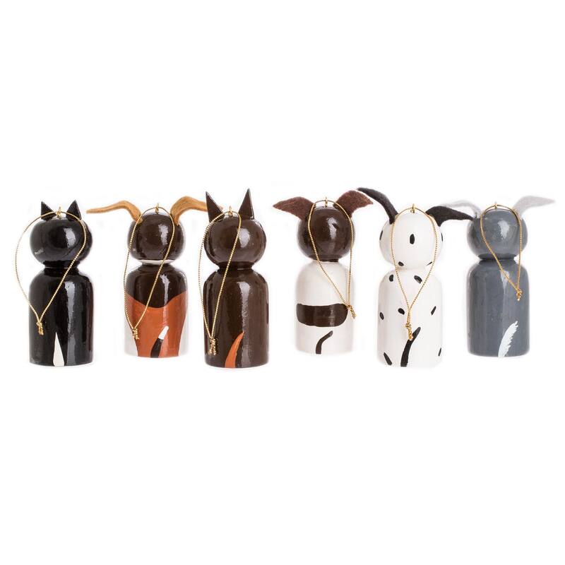 Novica Handmade Loyal Friends Reclaimed Wood Ornaments (Set Of 6)