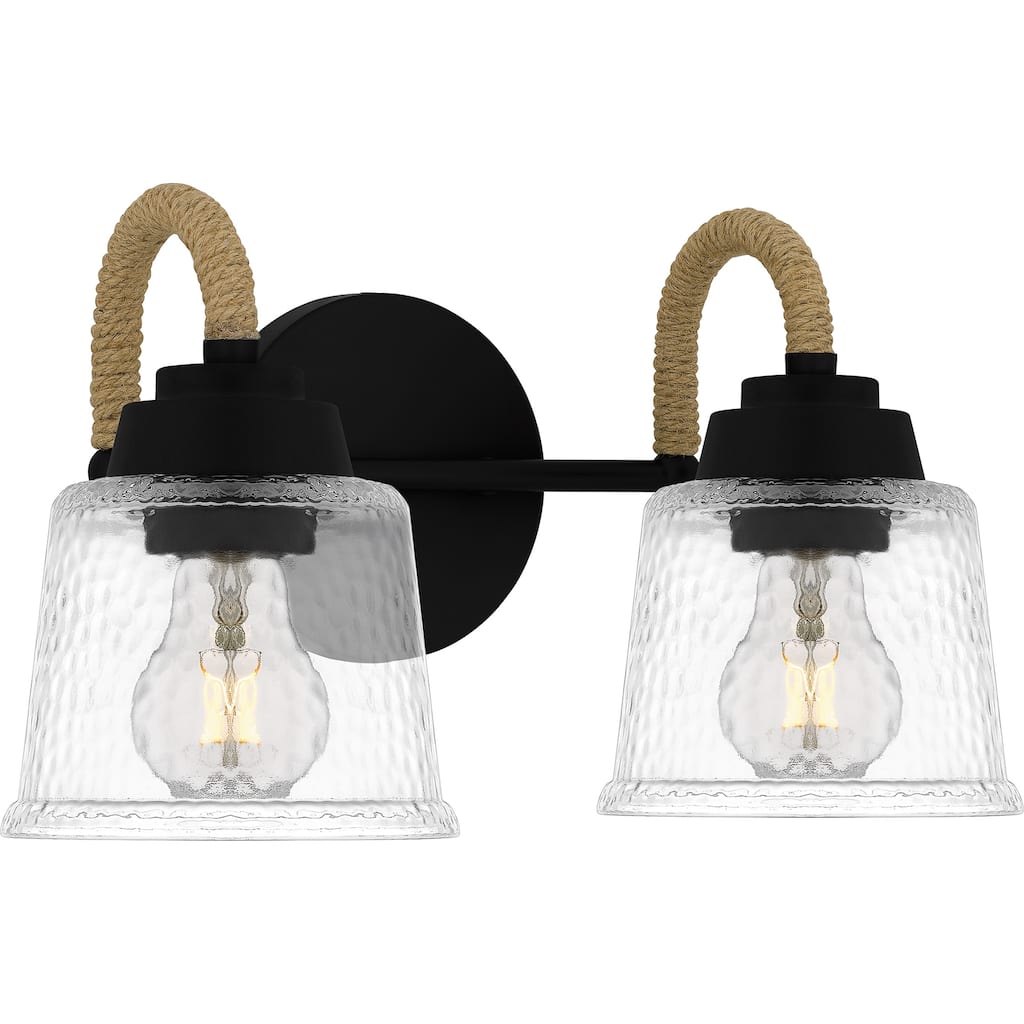 Seabreeze 2-Light Matte Black Bath Light