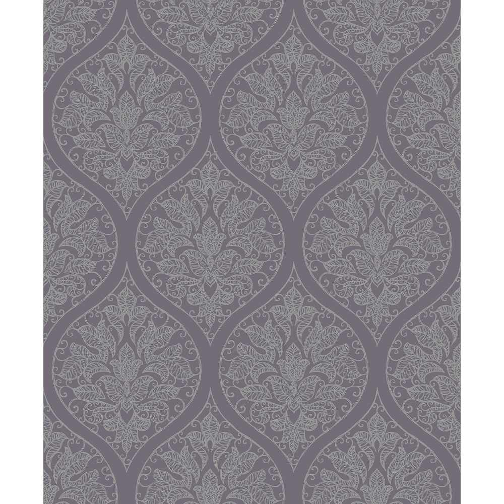 Galerie Wallcoverings Emporium 3D Embossed Ogee Damask Non-woven Metallic Wallpaper Roll