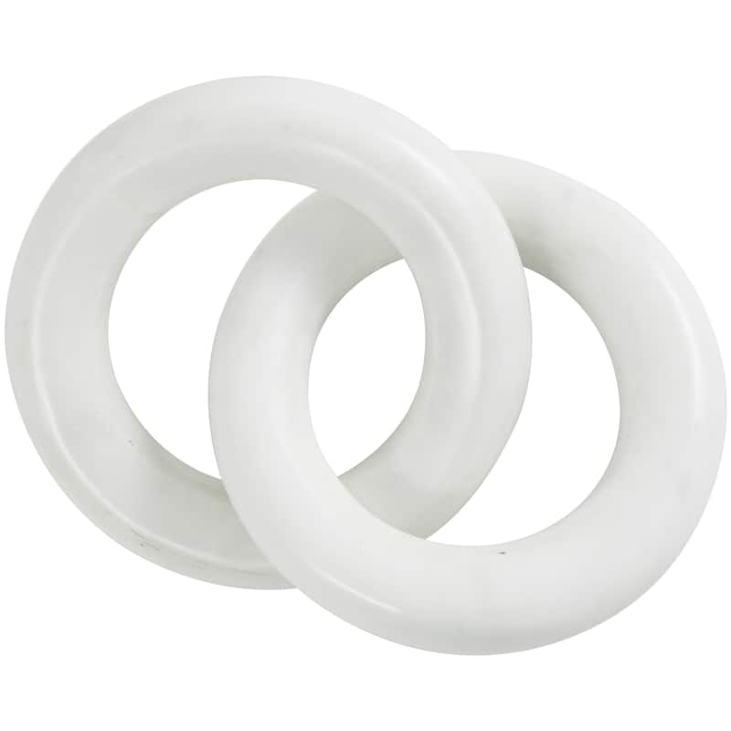 Modest White Marble Geometric 2 and 3 Link Chain Sculpture
