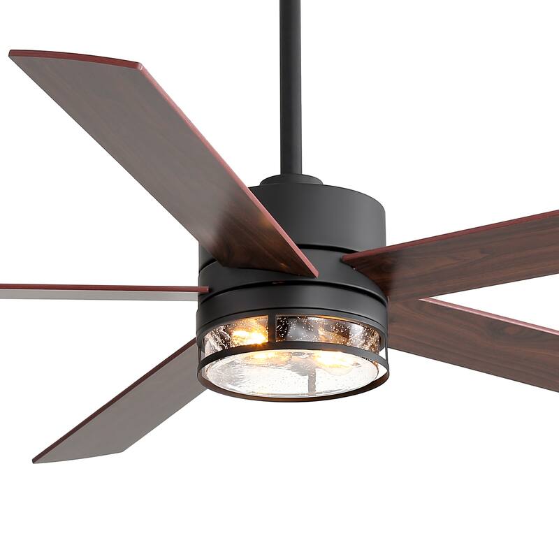65 in. Indoor Black Large Ceiling Fan with Light Kit and Remote Control Included