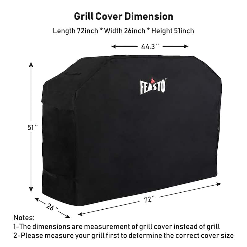 Feasto 55"-72" Heavy Duty BBQ Grill Cover for Outdoor Grill