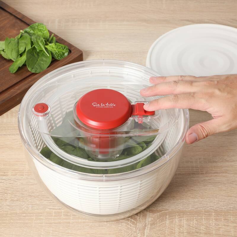 Sur La Table Kitchen Essential 6.3 Qt Salad Spinner, Fruit Wahser, Fruit Washing Bowl with Strainer, Vegertable Cleaner
