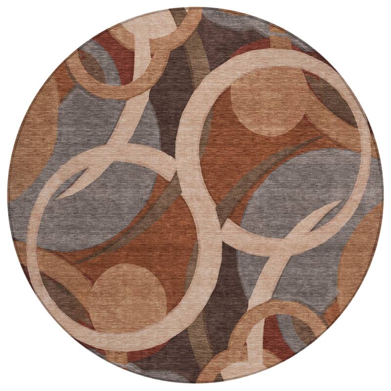 Machine Washable Indoor/Outdoor Contemoorary Deco Chantille Rug