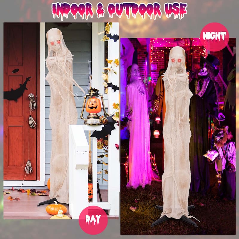 Costway 6FT Halloween Animated Standing Mummy Life Size Animatronic - See Details