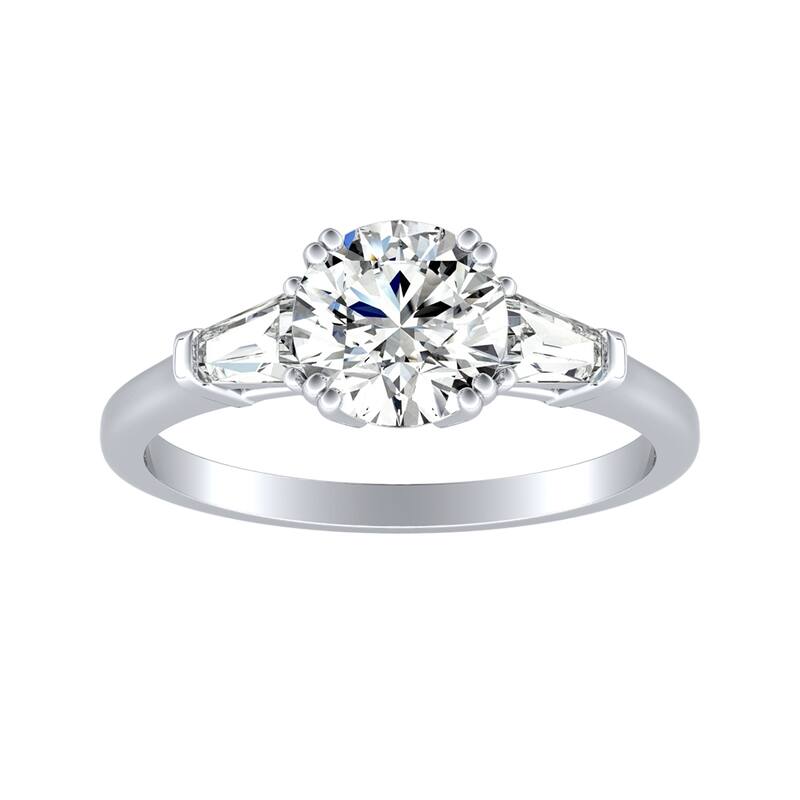 Auriya 14k Gold 9/10ctw Modern 3-stone Diamond Engagement Ring (G-H, VS1-VS2) - 4 - White