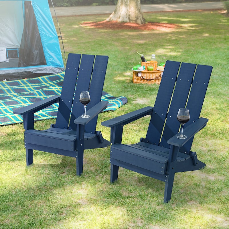 LIVOOSUN Patio Foldable Chair With Armrests,Resin Waterproof-Set of 2