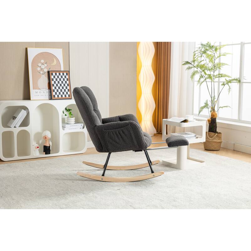 Teddy Rocking Chair with Adjustable Footrest