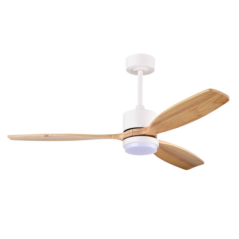 Yerma 52-inch Solid Wood and Metal Lighted Ceiling Fan with LED Lighting