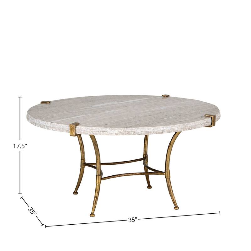 Adelaide Iron Round Coffee Table, Gray