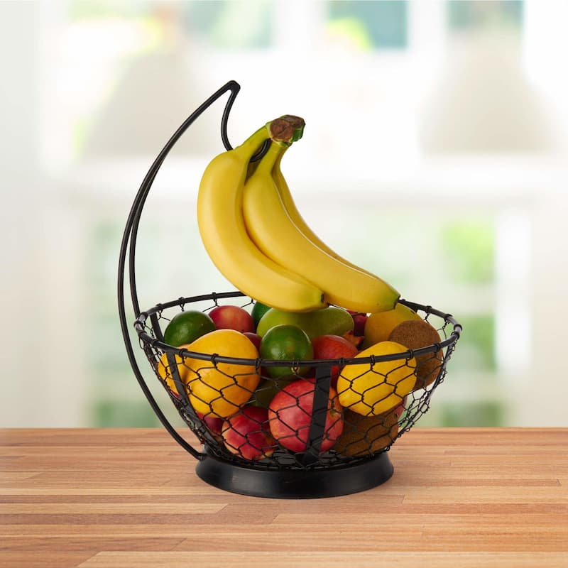 Gourmet Basics by Mikasa Farmers Market Fruit Basket with Banana Hook