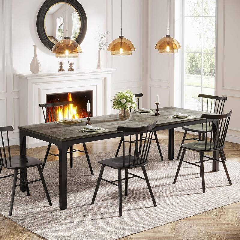 78.7" Rectangular Dining Table, Wood Kitchen Table for Home, Restaurant, Cafe, Office, Apartment, Bakery