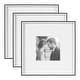 preview thumbnail 105 of 119, Kate and Laurel Gibson Photo Frame Set 3 Piece 16x16 matted to 8x8 - Black/White