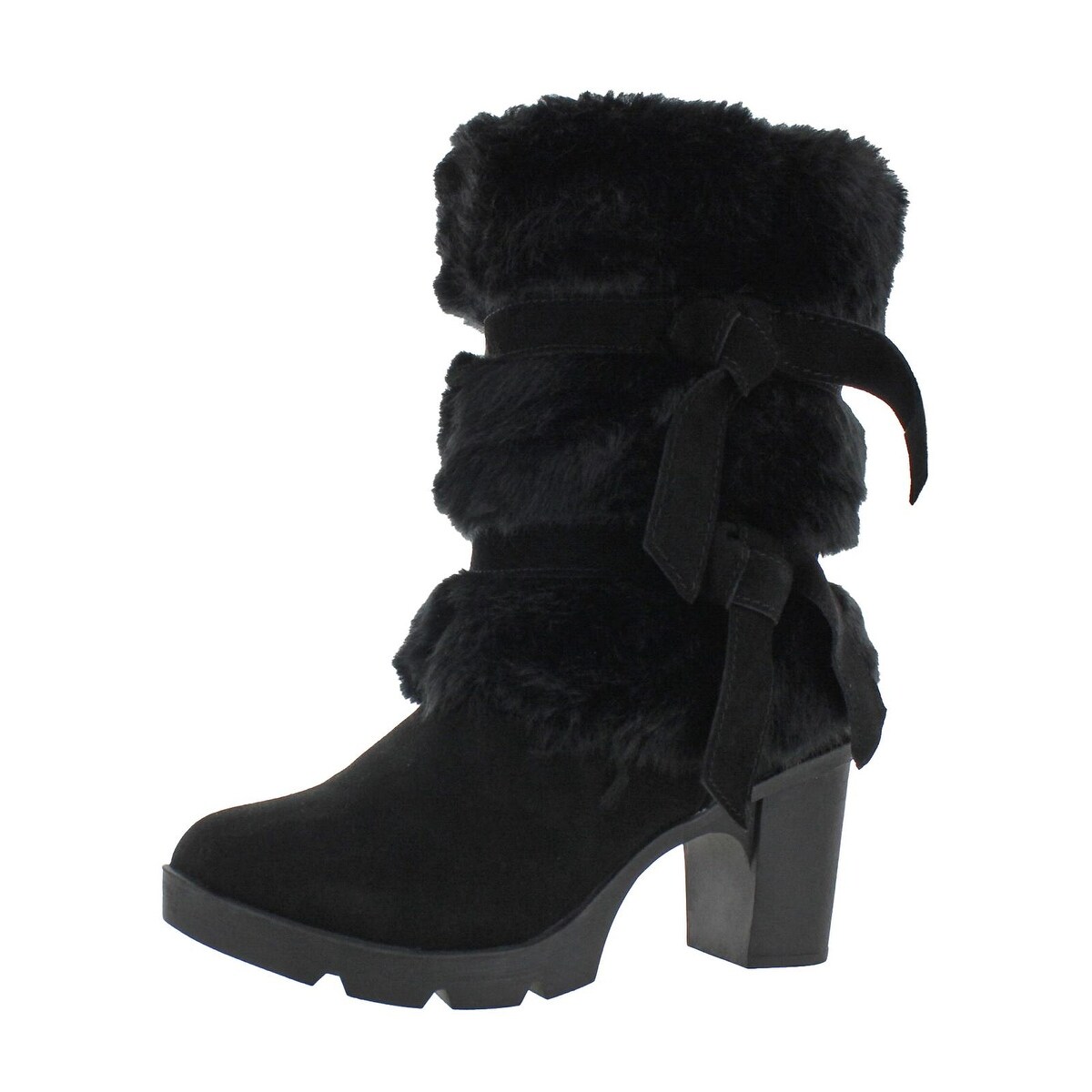 Shop Bearpaw Womens Bridget Winter Boots Suede Faux Fur