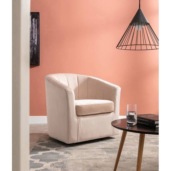 Carson Carrington Junsele Velvet Upholstery Swivel Accent Club Chair