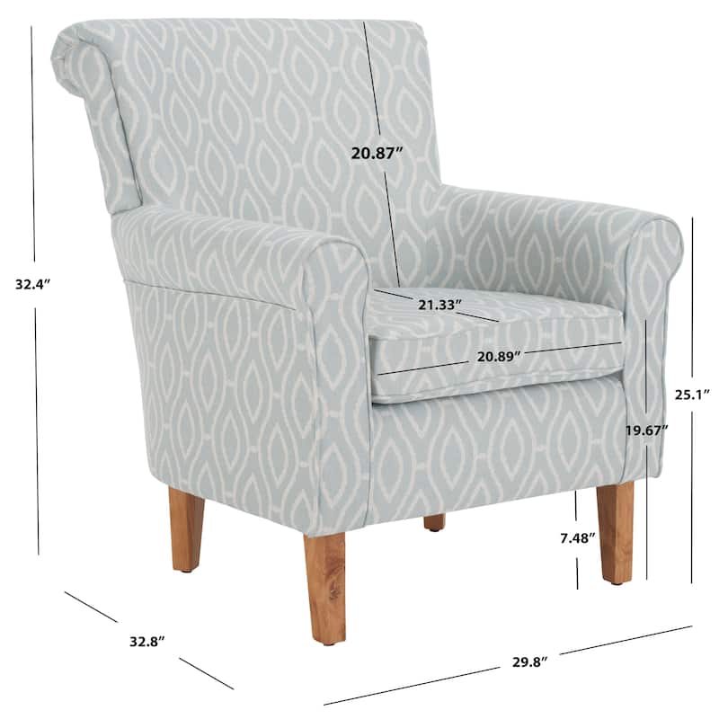 SAFAVIEH Gramercy Red/Ivory Floral Club Chair - 30" W x 33" D x 35" H