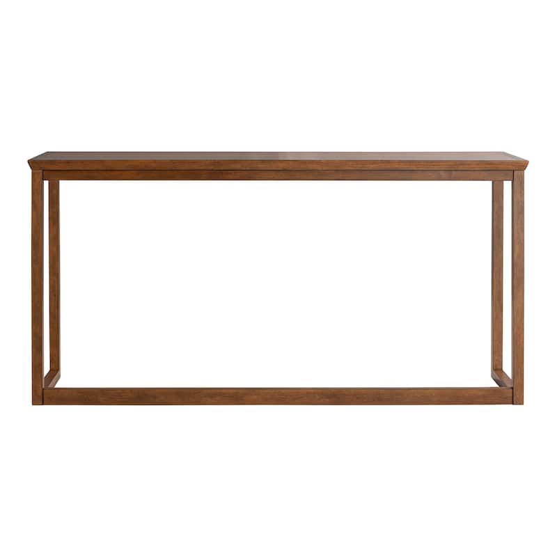 Furniture of America Forma Mid-Century Modern 4-Piece Walnut Solid Wood Sofa Table Set