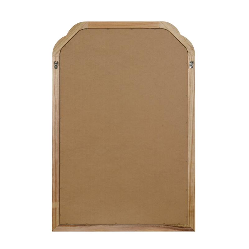 Rounded Corner Solid Wood Frame Decorative Mirror Modern Farmhouse Wall Mirror For Bedroom Bathroom Living Room Entryway