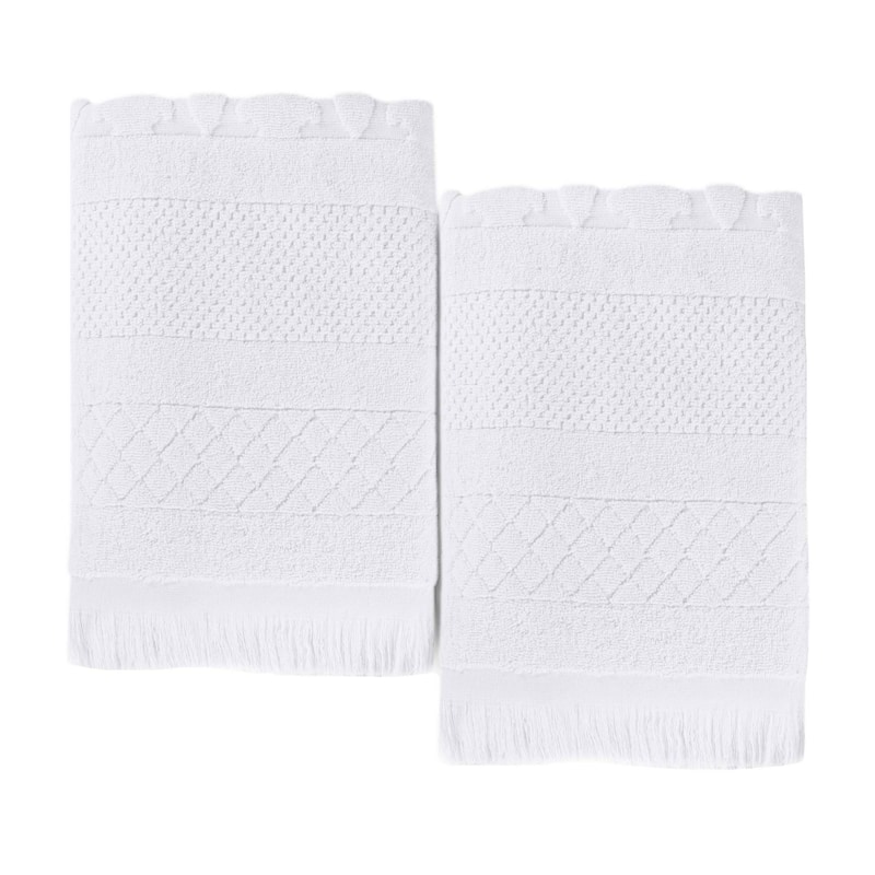 Superior Rolla Cotton Geometric Jacquard Plush Soft Bath Sheet Set of 2