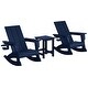 preview thumbnail 1 of 58, Shoreside Kids Outdoor Poly Adirondack Rocking Chair with Side Table 3-Piece Set Navy Blue