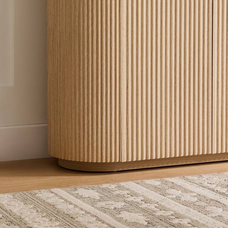 Spruce & Spring 70-inch Wide Modern Sideboard Cabinet with Semi-Cylindrical Columns