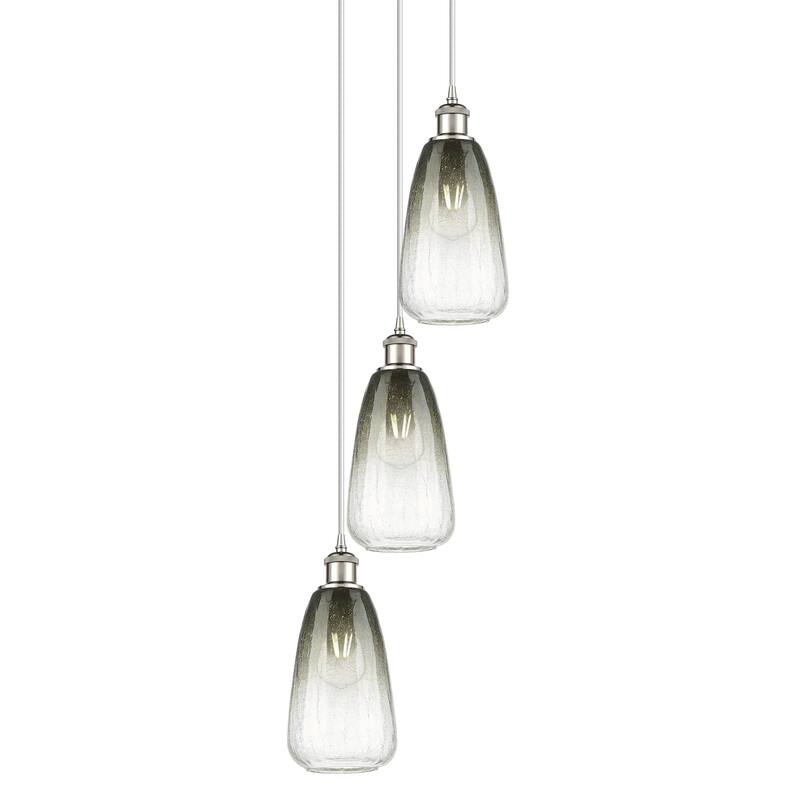 Innovations Lighting 113B-3P-40-13 Brookhaven Almond Pendant - Polished Nickel / Slate