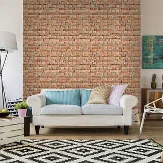 red feature wallpaper living room