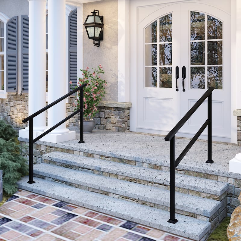 Wrought Iron Stair Handrail WeatherResistant Railing Home Garden Porch