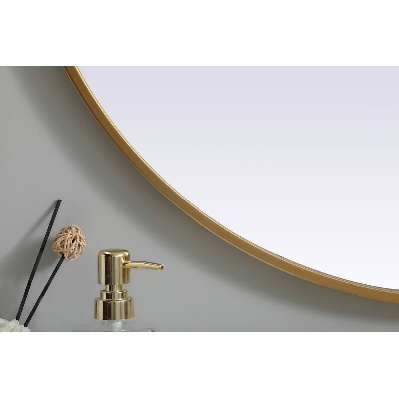 Indigo Home Metal Frame Oval Mirror 30x36 Inch